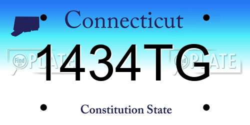 1434TG Connecticut License Plate