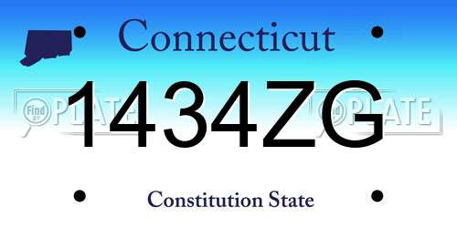 1434ZG Connecticut License Plate