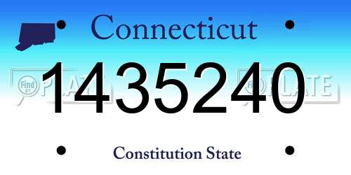 1435240 Connecticut License Plate