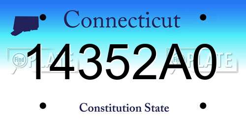 14352A0 Connecticut License Plate