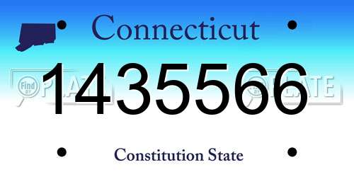 1435566 Connecticut License Plate