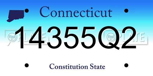 14355Q2 Connecticut License Plate