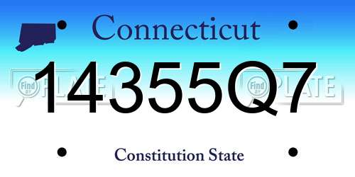 14355Q7 Connecticut License Plate