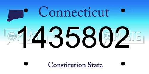 1435802 Connecticut License Plate