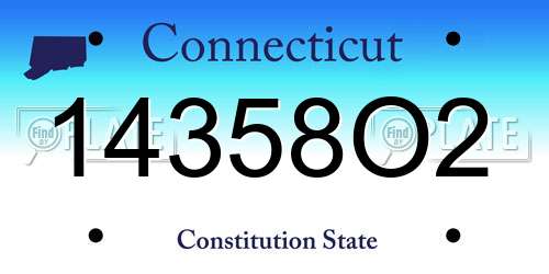 14358O2 Connecticut License Plate