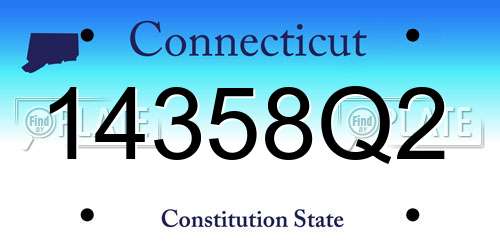 14358Q2 Connecticut License Plate