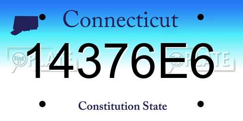 14376E6 Connecticut License Plate