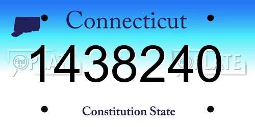 1438240 Connecticut License Plate