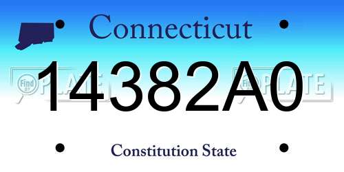 14382A0 Connecticut License Plate