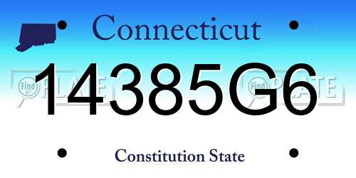 14385G6 Connecticut License Plate
