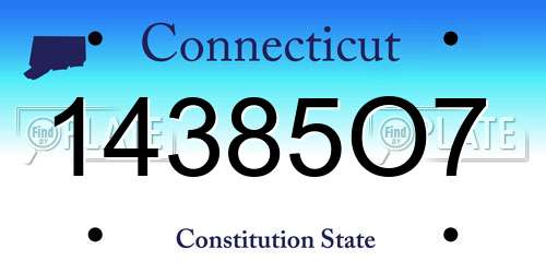 14385O7 Connecticut License Plate