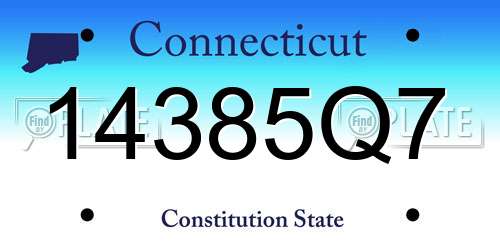 14385Q7 Connecticut License Plate
