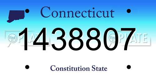 1438807 Connecticut License Plate