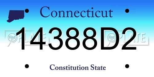 14388D2 Connecticut License Plate