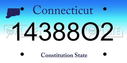 14388O2 Connecticut License Plate