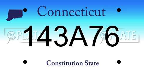 143A76 Connecticut License Plate