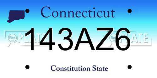 143AZ6 Connecticut License Plate