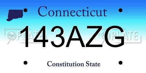 143AZG Connecticut License Plate
