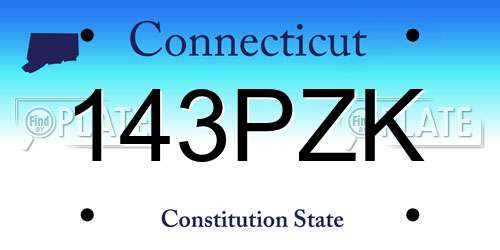 143PZK Connecticut License Plate