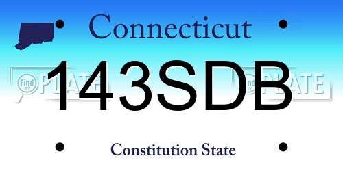 143SDB Connecticut License Plate