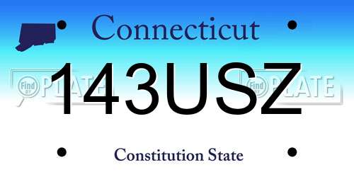 143USZ Connecticut License Plate