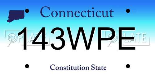 143WPE Connecticut License Plate