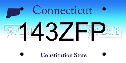 143ZFP Connecticut License Plate