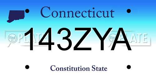 143ZYA Connecticut License Plate