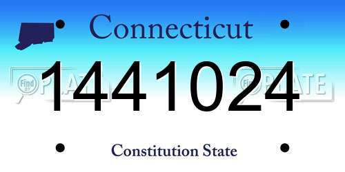 1441024 Connecticut License Plate