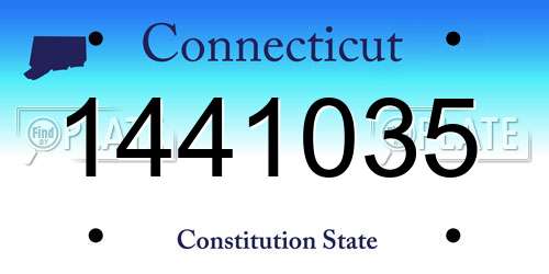 1441035 Connecticut License Plate
