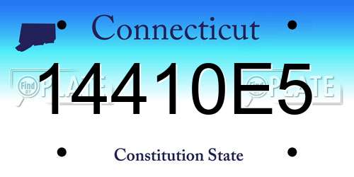 14410E5 Connecticut License Plate