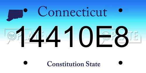 14410E8 Connecticut License Plate