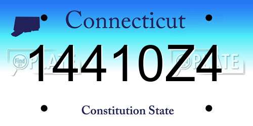 14410Z4 Connecticut License Plate