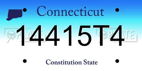 14415T4 Connecticut License Plate