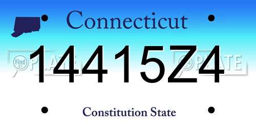 14415Z4 Connecticut License Plate