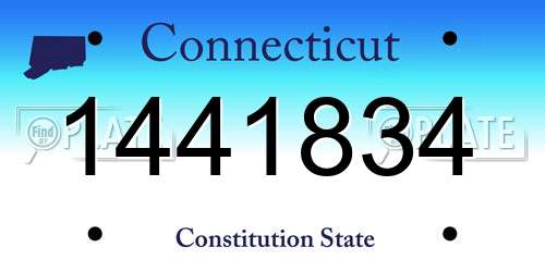 1441834 Connecticut License Plate