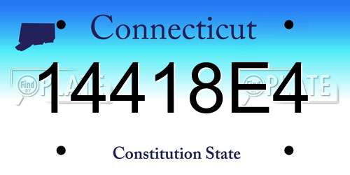 14418E4 Connecticut License Plate