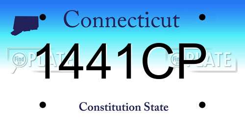 1441CP Connecticut License Plate
