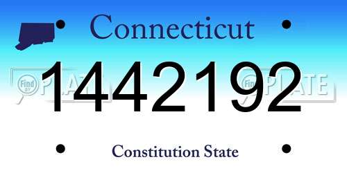 1442192 Connecticut License Plate