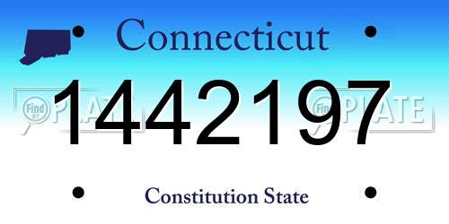 1442197 Connecticut License Plate