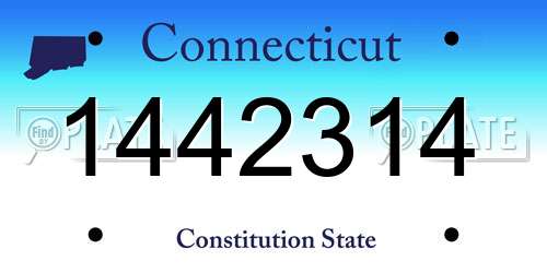 1442314 Connecticut License Plate