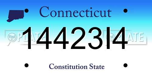 14423I4 Connecticut License Plate