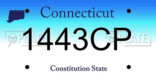 1443CP Connecticut License Plate