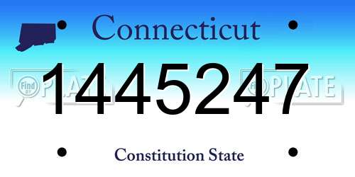 1445247 Connecticut License Plate