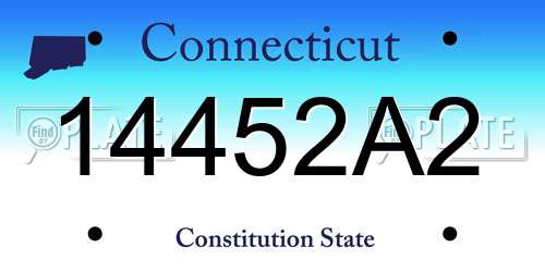 14452A2 Connecticut License Plate