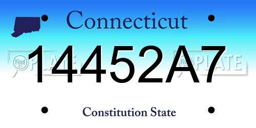 14452A7 Connecticut License Plate
