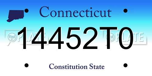 14452T0 Connecticut License Plate