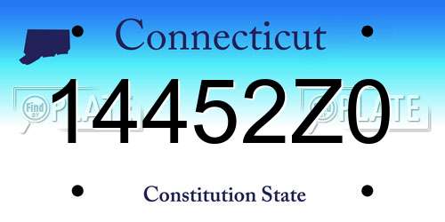 14452Z0 Connecticut License Plate