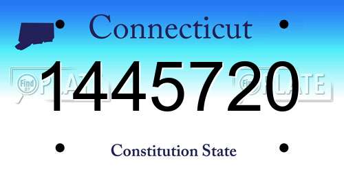 1445720 Connecticut License Plate