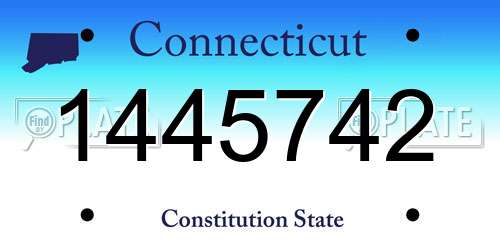 1445742 Connecticut License Plate